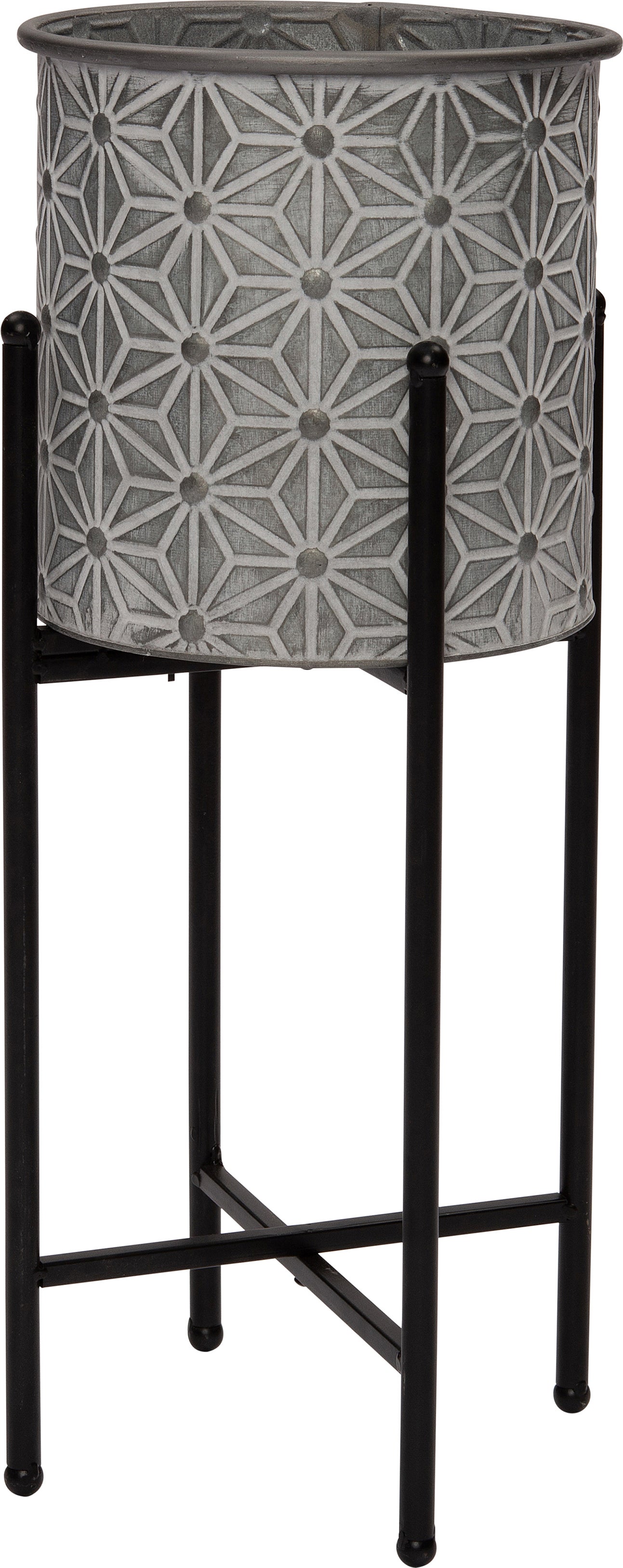 Intratuin bloempot op poten grijs D 23,5 H 53 cm