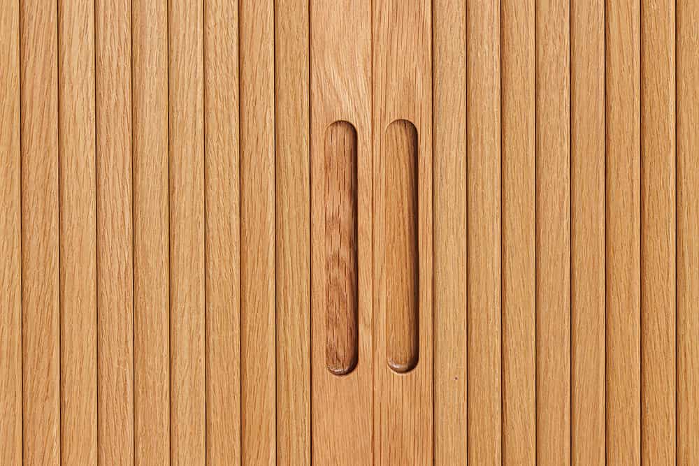 Retro Highboard VALHALLA WOOD 110cm natur Eichenholz mit Schiebetüren