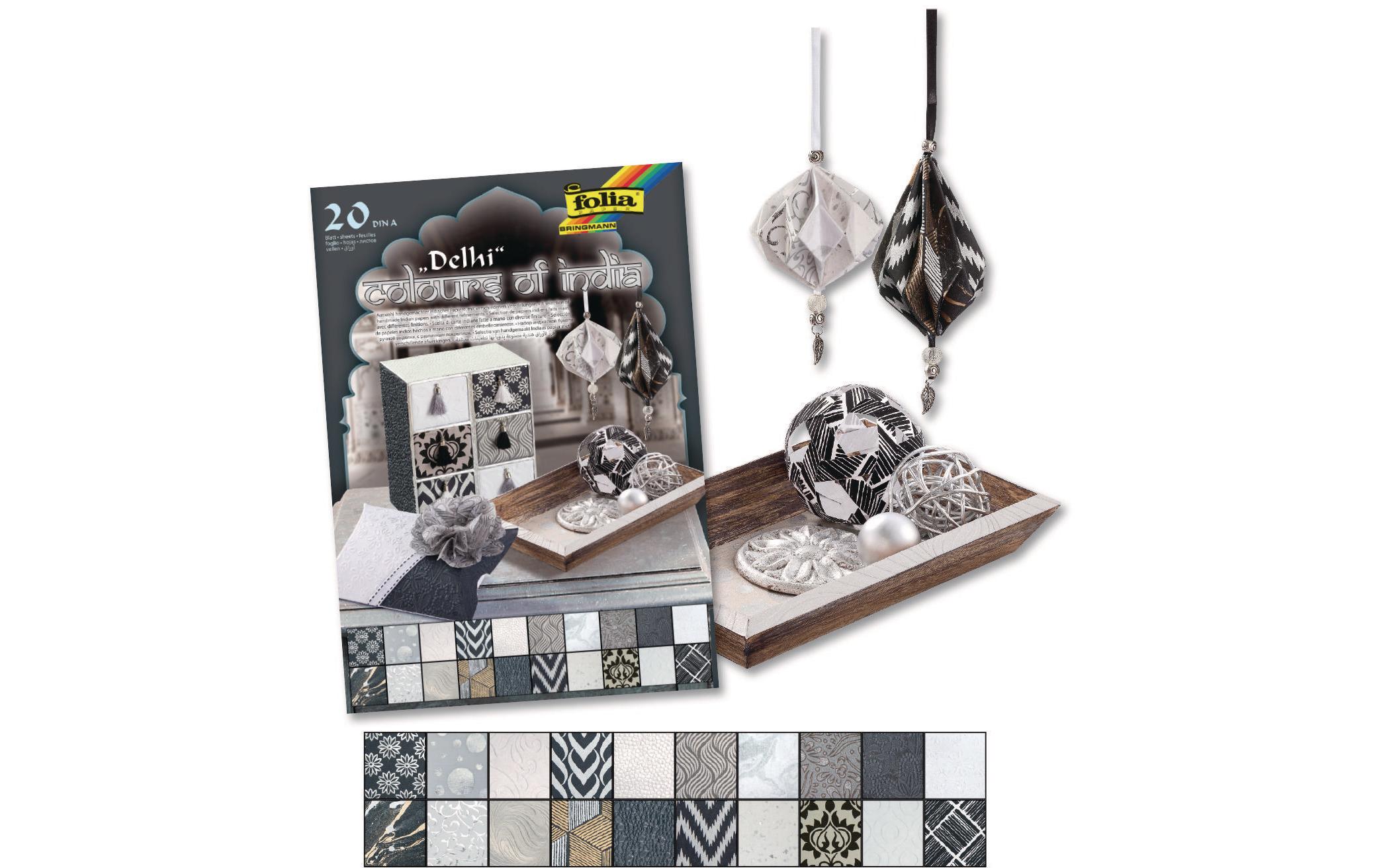 Motivblock India Delhi Farbig assortiertBastelpapier mit Indischen Motiven