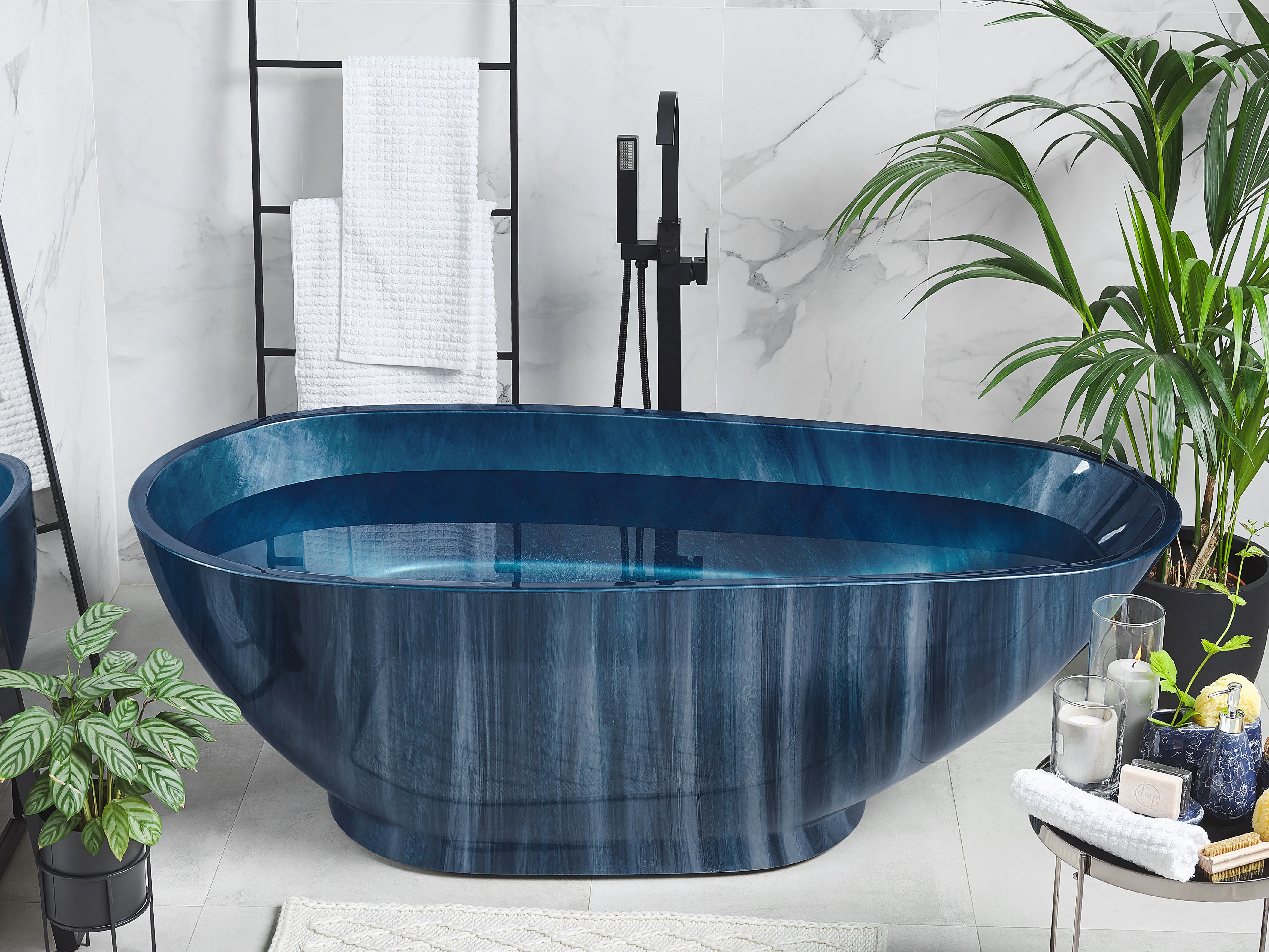 Vrijstaand bad RIOJA 170 x 80 cm Marineblauw