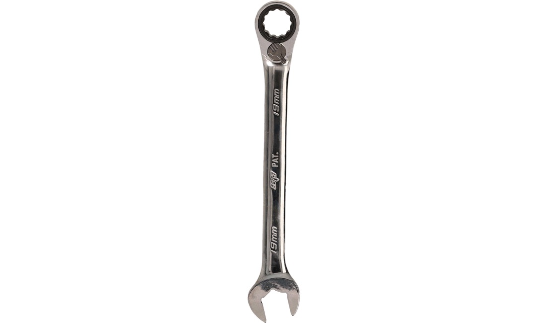 Ringgaffelnøgle 19mm m/skralde vendbar