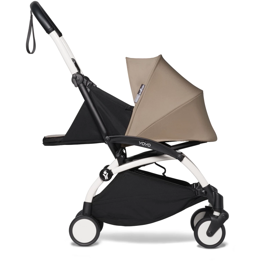 BABYZEN Kinderwagen YOYO2 0+ Black mit Neugeborenenaufsatz Taupe