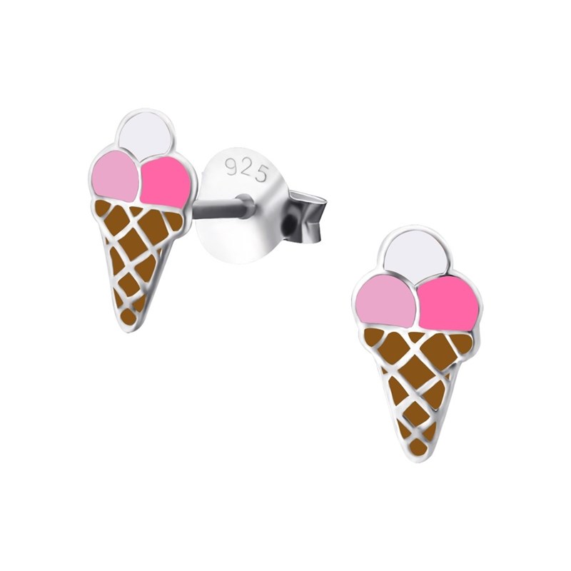 Boucle d'oreille glace en argent 925/1000