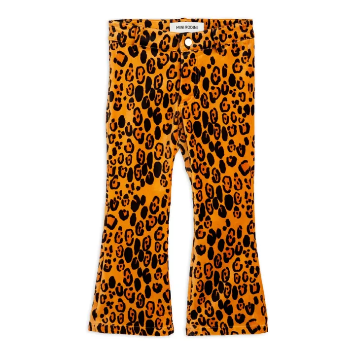 Mini Rodini Pantalon Velours Bio Léopard | Orange