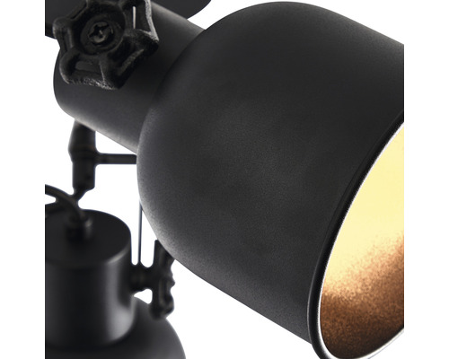 Plafondspot, 4-lichts, HxBxD 18x76x30 cm, zand/zwart