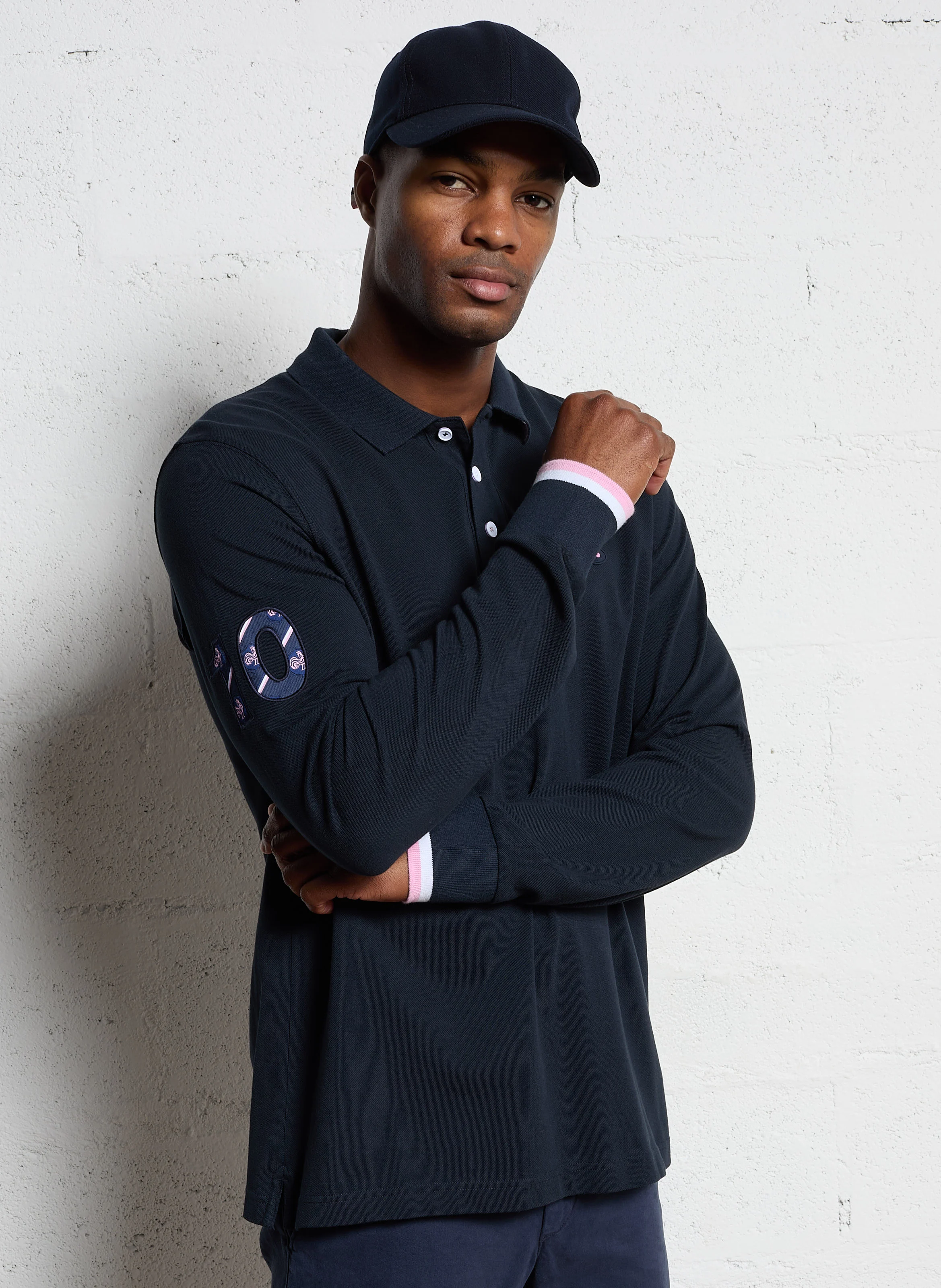Polo droit en coton | Bleu