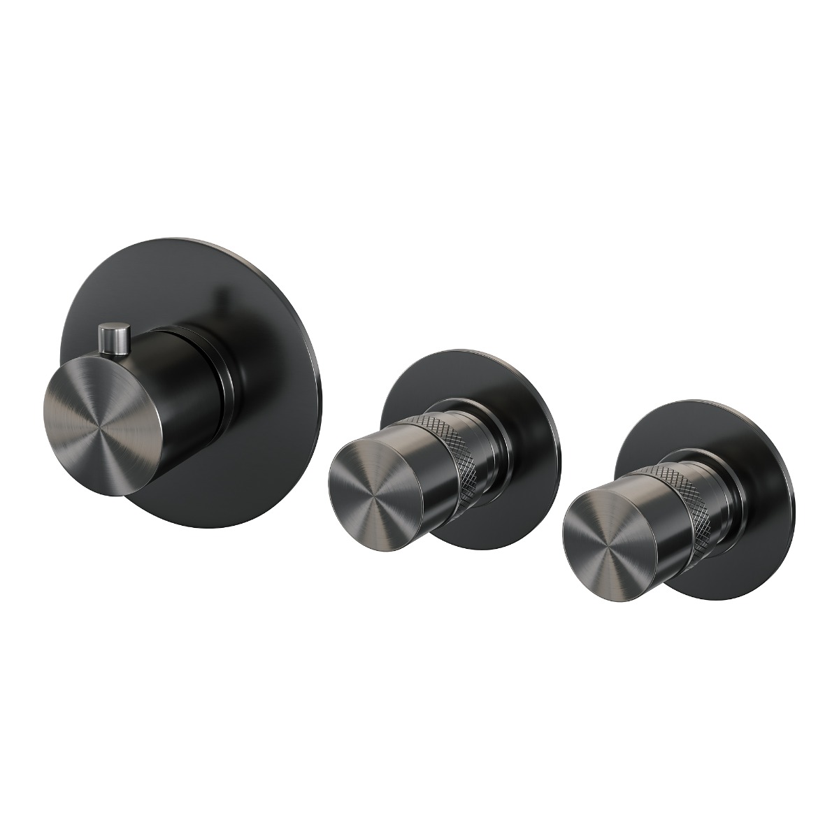 Brauer Gunmetal Edition inbouw badkraan met uitloop en 3 standen handdouche gunmetal geborsteld PVD