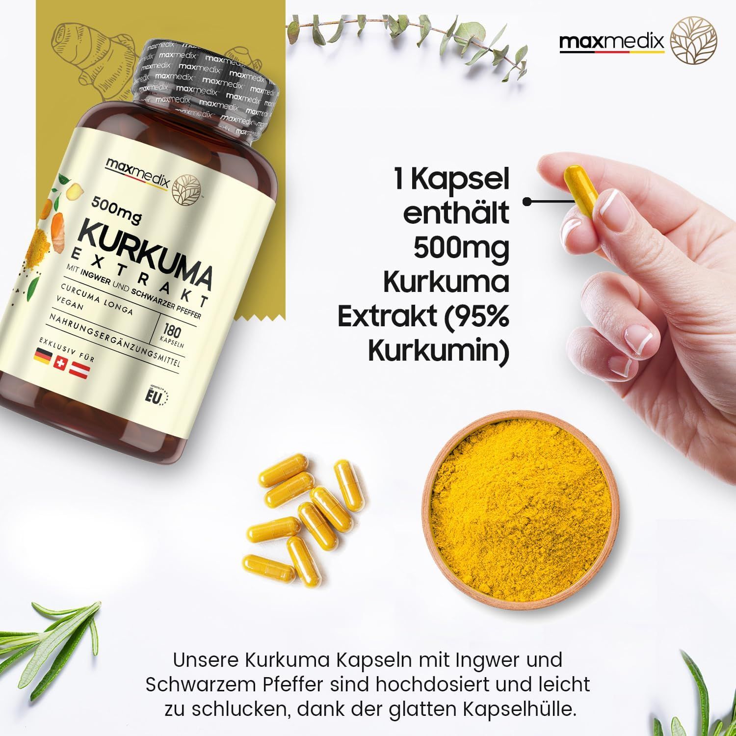 maxmedix Kurkuma Extrakt Kapseln