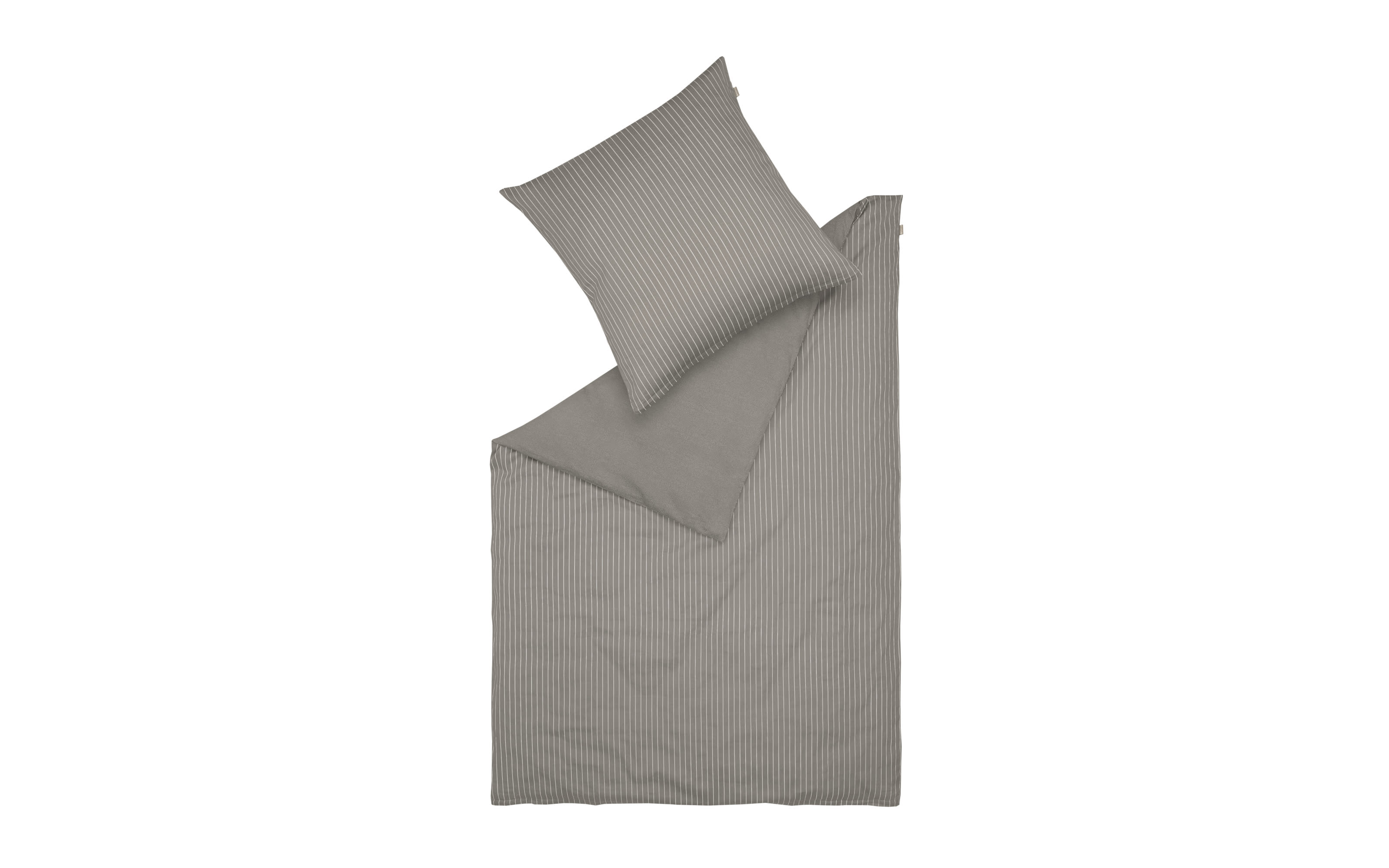 Bettwäscheset, Needlestripe, dunkelgrau, 155 cm x 220 cm