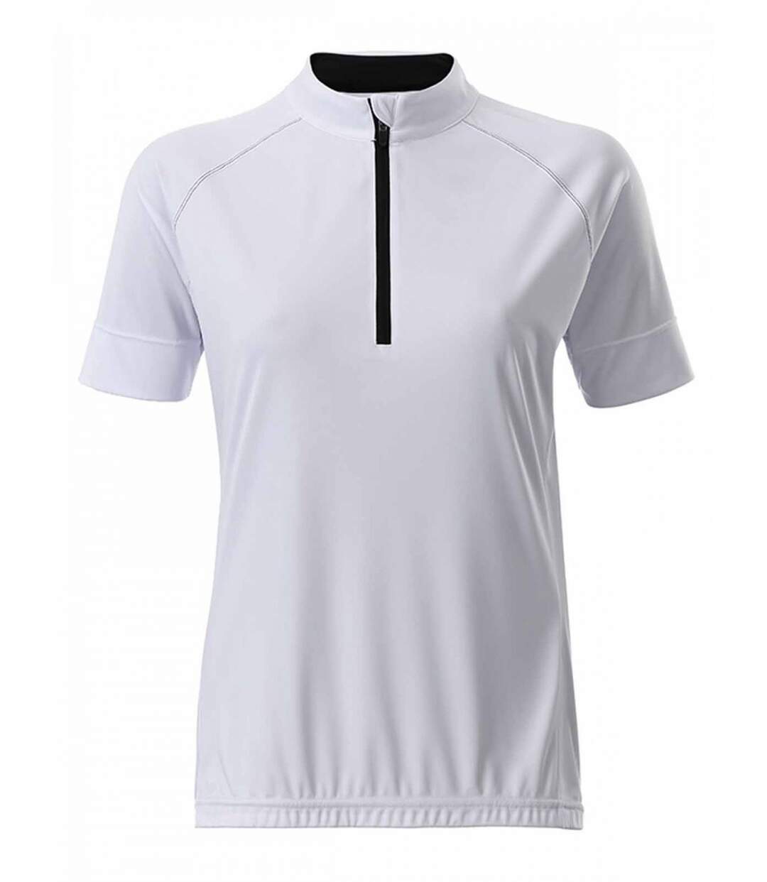 maillot cycliste demi zip - FEMME - JN513 - blanc