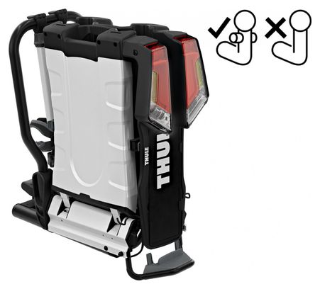 Porte-Vélos sur Boule d'Attelage Thule EasyFold XT F Fix4Bike Prise 13 Broches - 2 Vélos (Compatible E-Bikes) Noir Argent