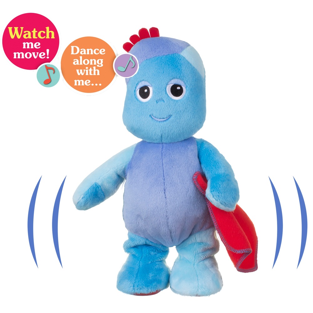 Im Nachtgarten tanzendes Igglepiggle-Plüschtier