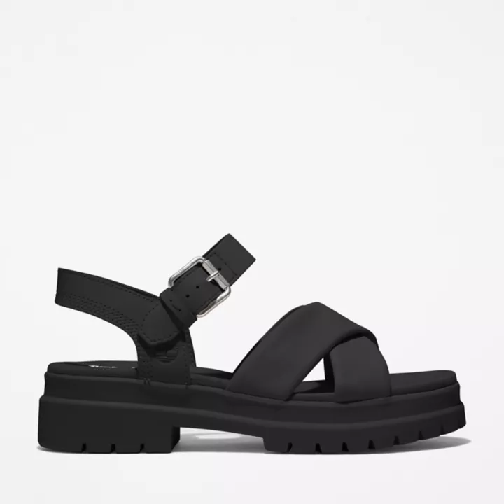 Sandale à brides croisées London Vibe pour femme en noir