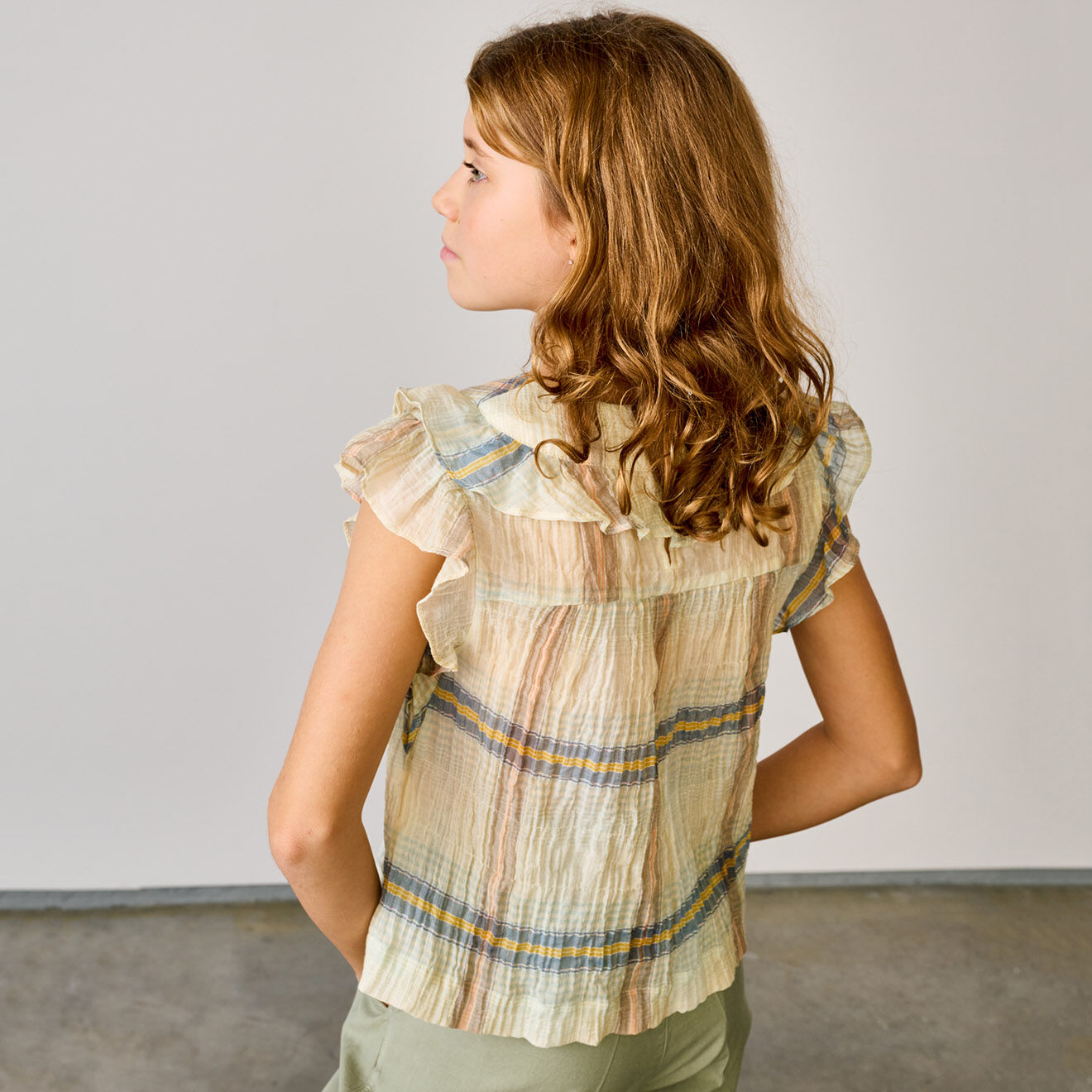 Bellerose Blouse en Coton léger Palms à carreaux beige