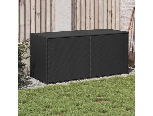 VIDAXL - Coffre Boîte de rangement de jardin noir 283l résine tressée
