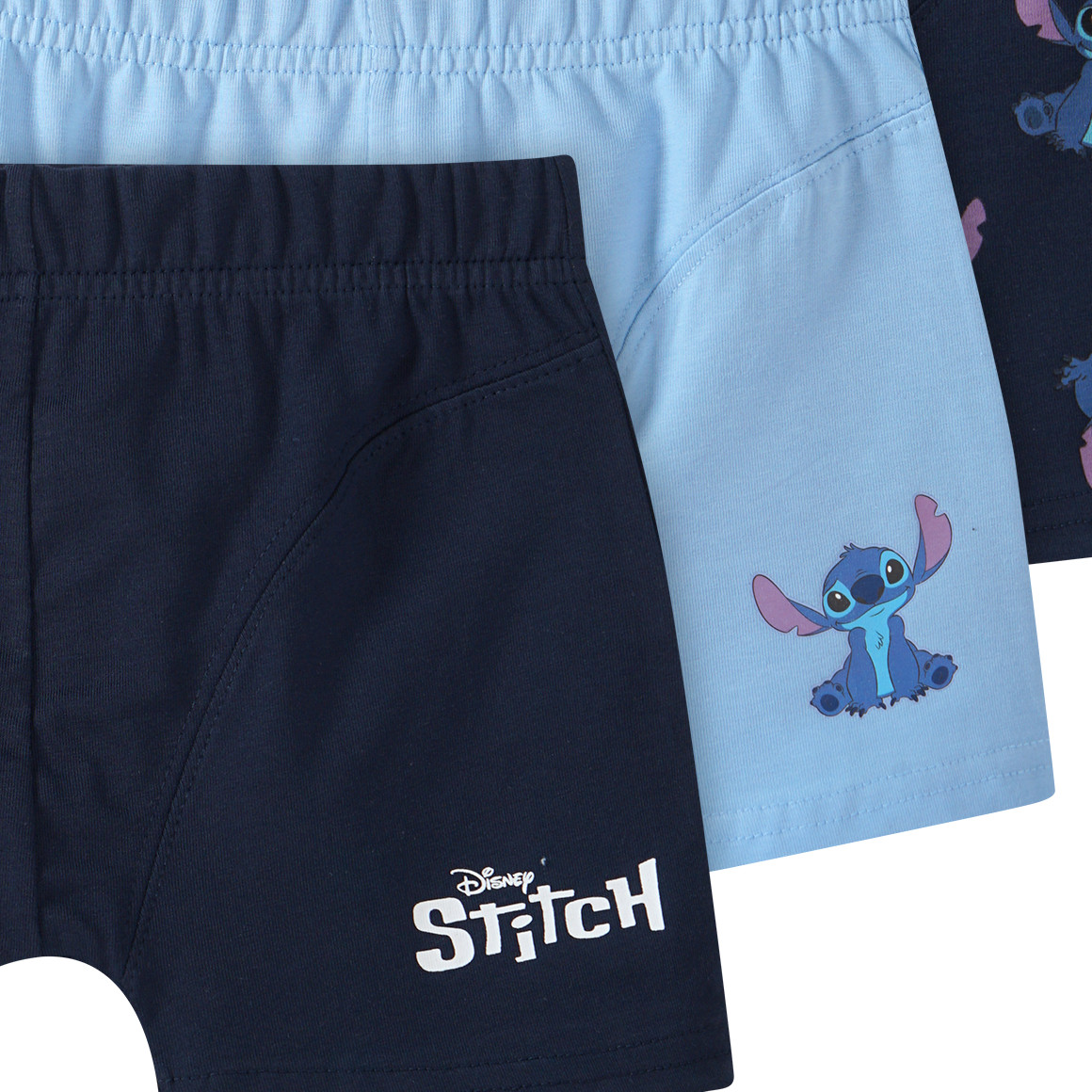 Topolino 3 Disney Stitch Boxer mit Prints dunkelblau / hellblau