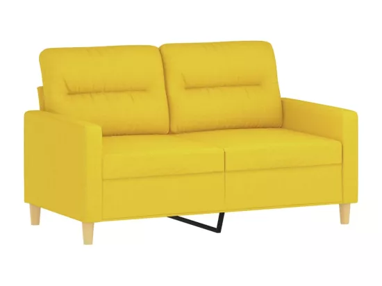 Ensemble de canapés 3 pièces avec coussins jaune clair tissu