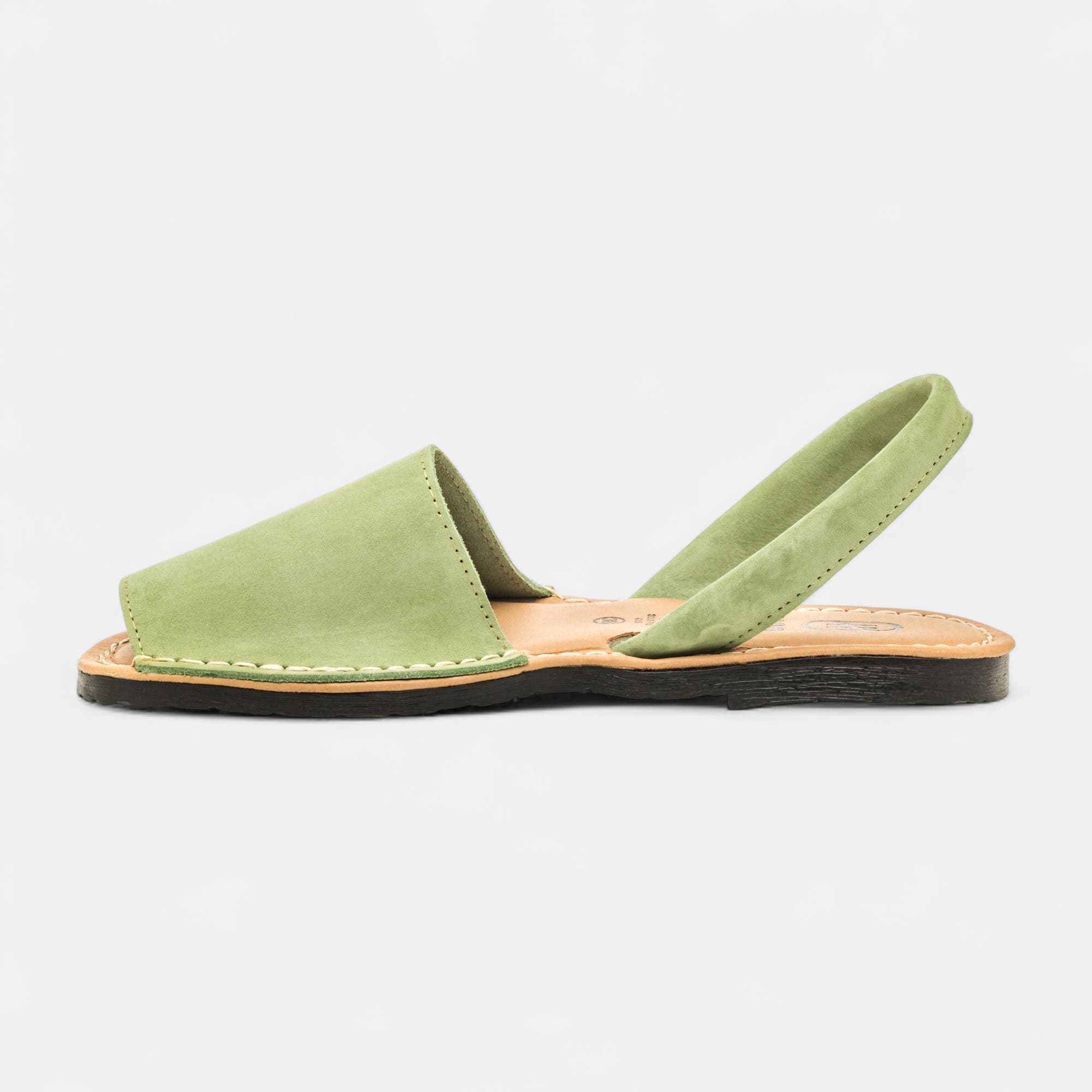 Sandales Femme en cuir vert clair
