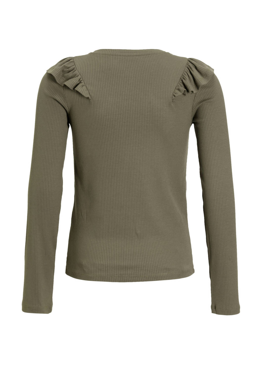Coolcat Longsleeve Ruffels Rib Top Tegan Khaki