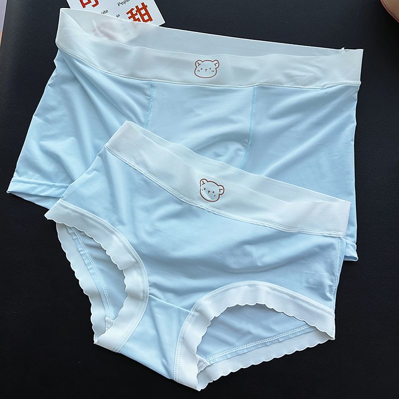 Pancherry - Matching set voor koppels: slipje met berenprint + boxershorts