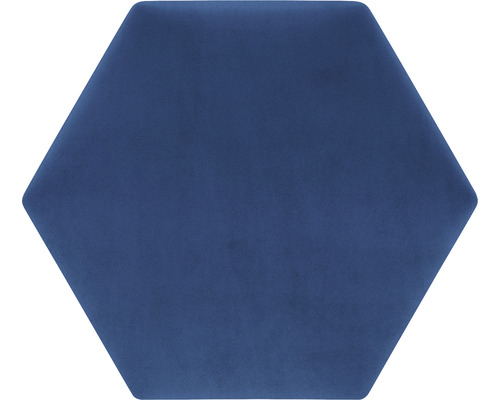 Riviera Hexagon wandkussen, donkerblauw fluweellook, 29 x 34 cm