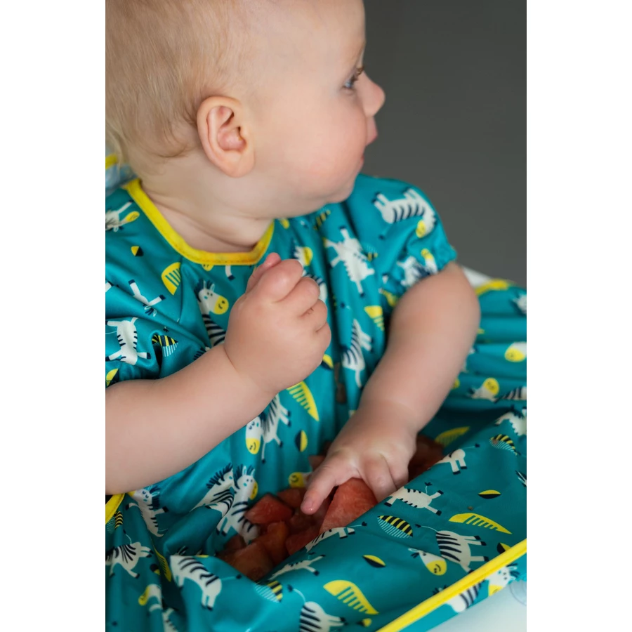 TidyTot Lätzchen Tidy Tot Cover & Catch Kurzarm Lätzchen Tanzende Zebras