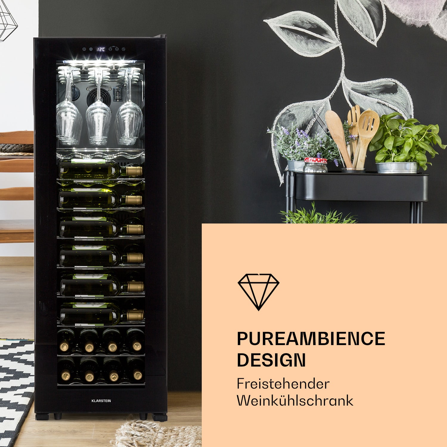 Bellevin 62 Weinkühlschrank 56 Flaschen 5-20°C EEC G