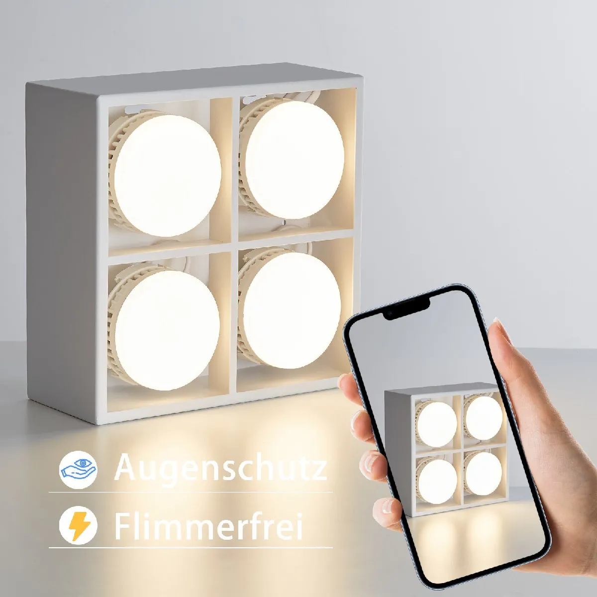 ZMH Plafonnier LED 4 flammes - Articulé