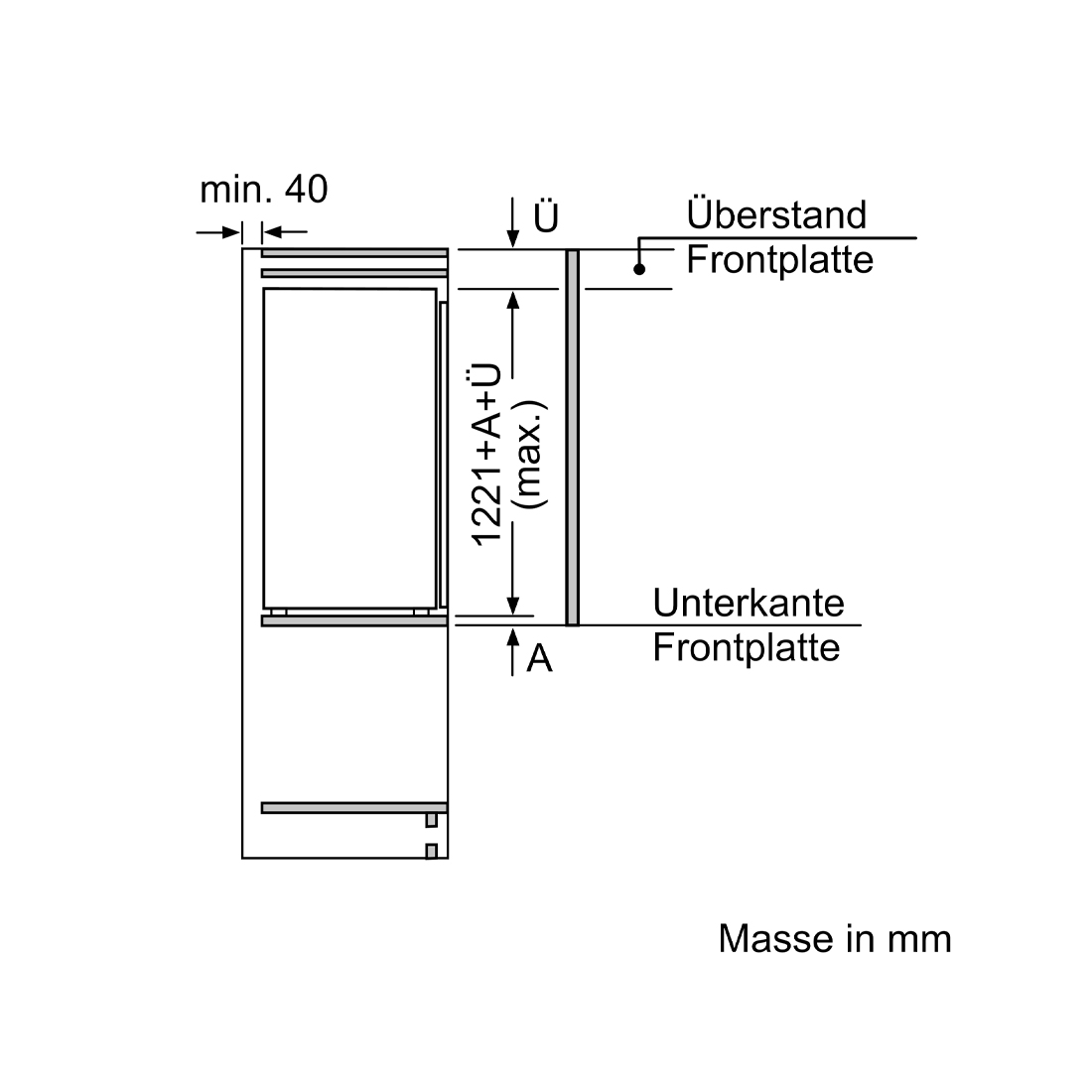 Siemens KI42LADD1H Einbau-Kühlschrank 187 Liter