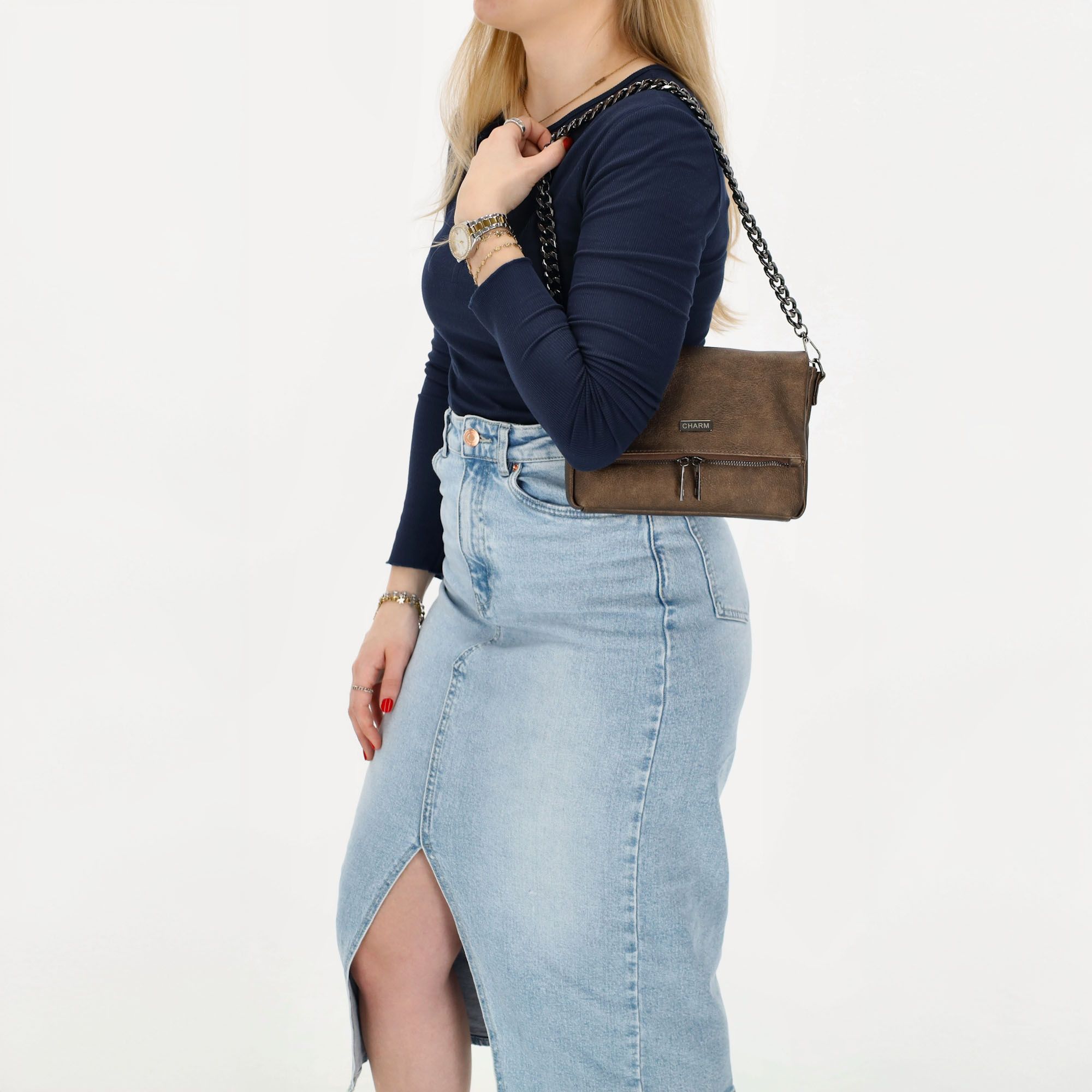 Charm London Bayswater Schoudertas Brons