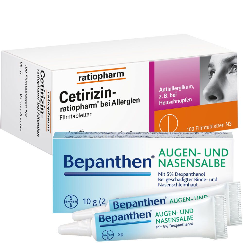 Allergie-Set Cetirizin-ratiopharm® + Bepanthen® Augen-und Nasensalbe