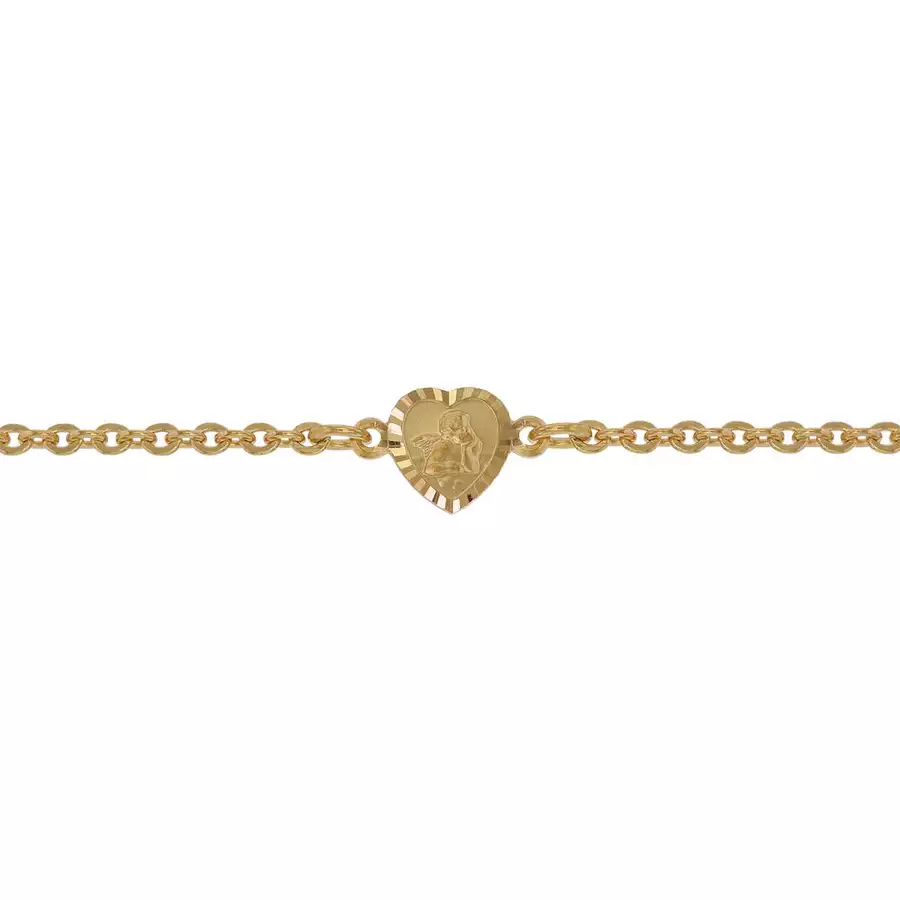 trendor Armband für Babys 333 Gold8 Kt mit Engel-Plakette 14 cm gold