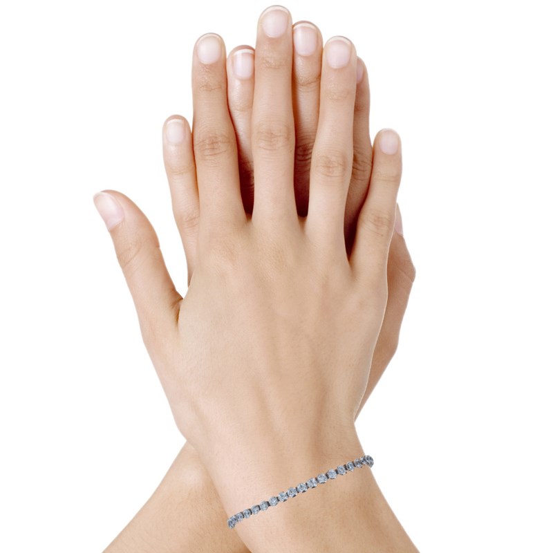 Bracelet Argent Petits Ronds de Strass