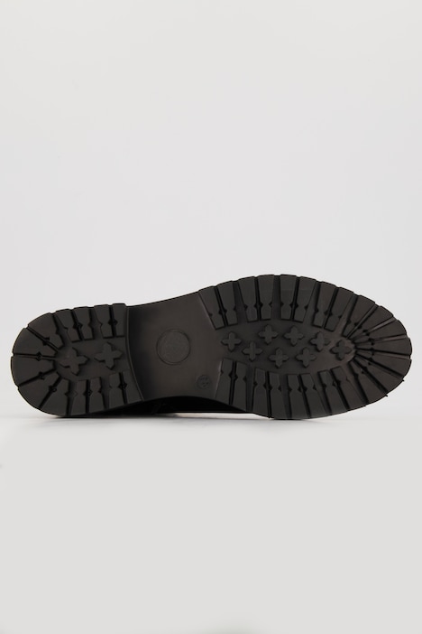 Leder-Schnürboots, Nappaleder, Neoprenferse, Weite H