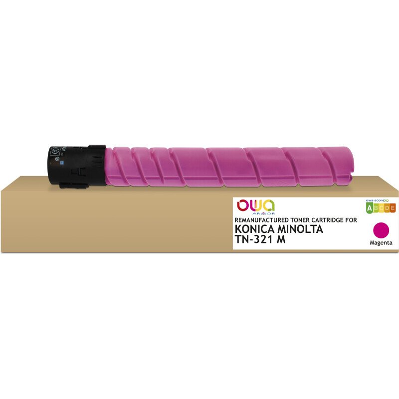 Toner remanufacturé OWA - standard - Magenta - pour KONICA MINOLTA TN-321M, DEVELOP A33K3D0, OLIVETTI B1038