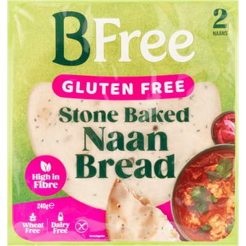 BFree Gluten Free Stone Baked Naan Bread 2 Stuks 240 g