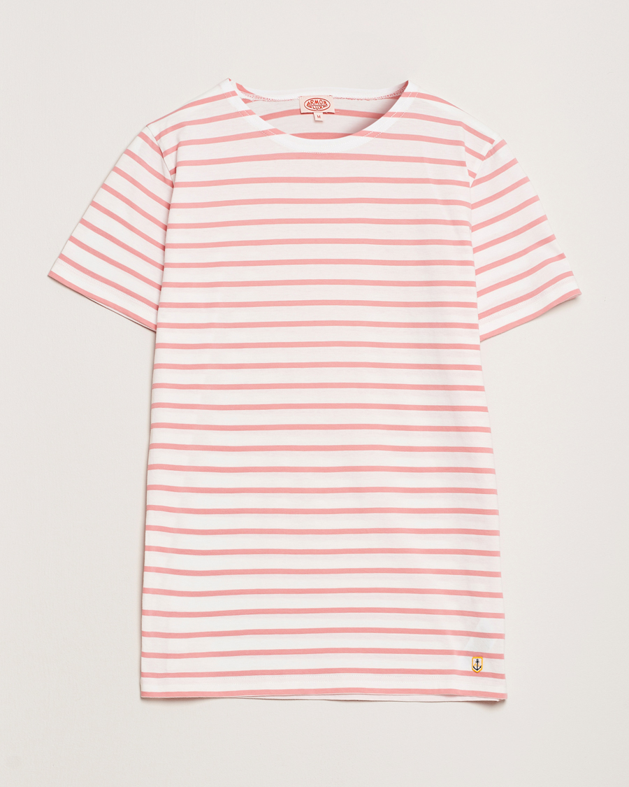 Armor-lux Hoëdic Boatneck Héritage Stripe T-shirt Milk/Bubblegum