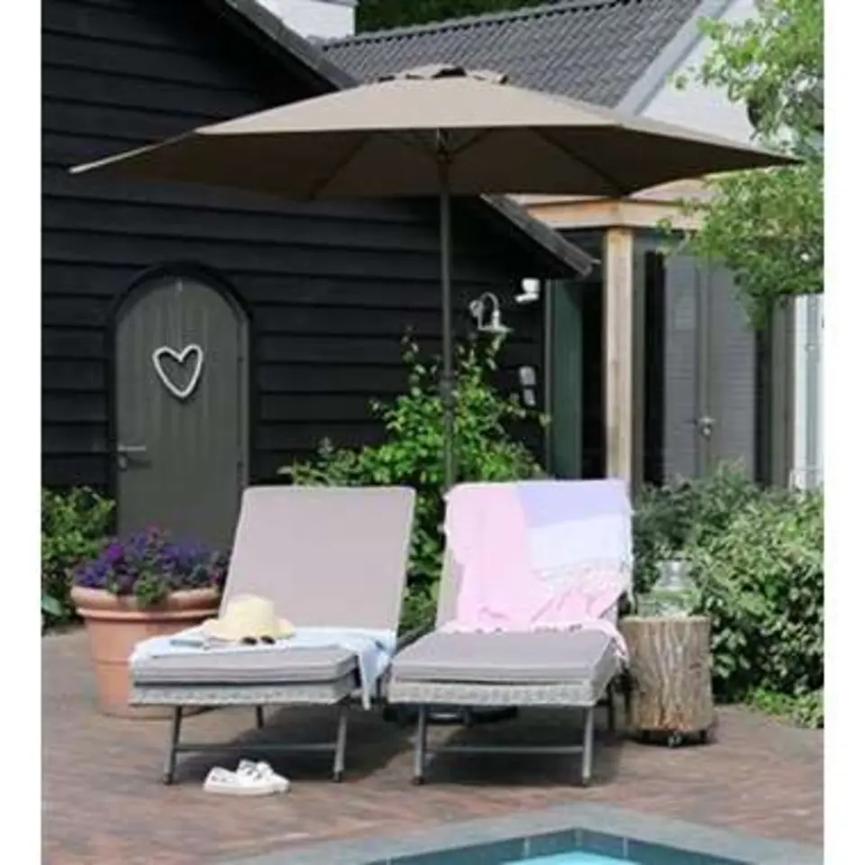PimXL Luxe 6-ribs Parasol - Ø300cm - Taupe