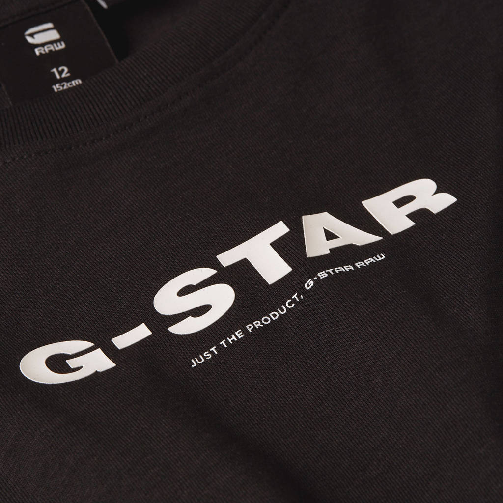 G-STAR T-shirt met logo zwart/wit