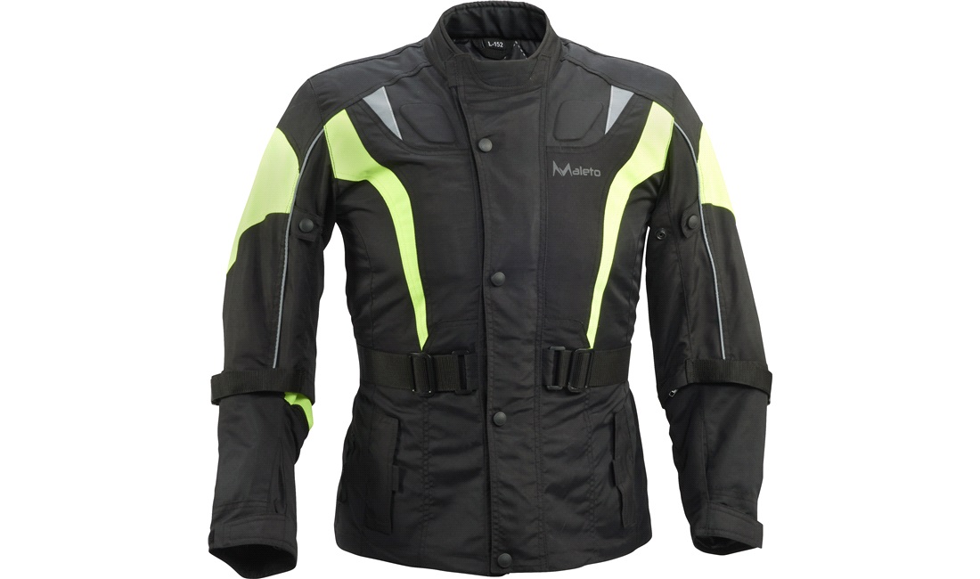 Maleto Børne MC jakke sort/gul str. L/152cm