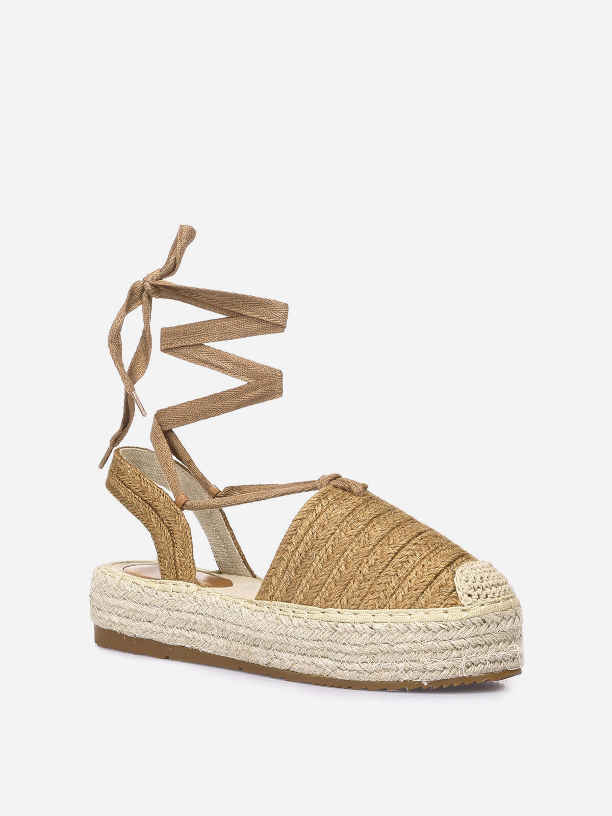 Espadrilles à nouer en chanvre- Camel