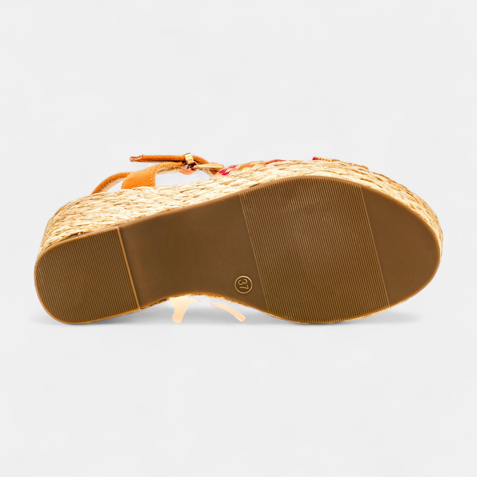 Sandales à talon compensé Femme orange