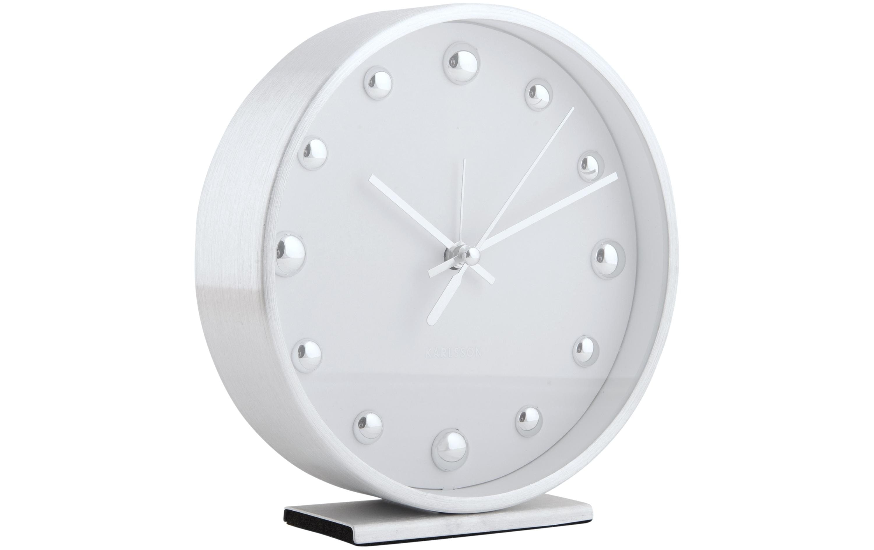 Klassischer Wecker Shiny Dots White / SilverMinimalistischer, eleganter Wecker