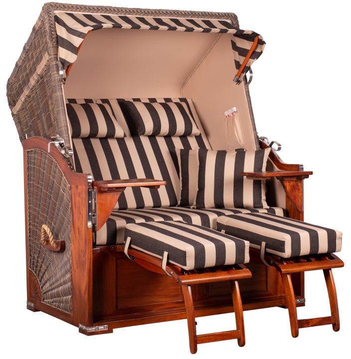 Strandstoel Nordstrand mahonie PE grijs design 581