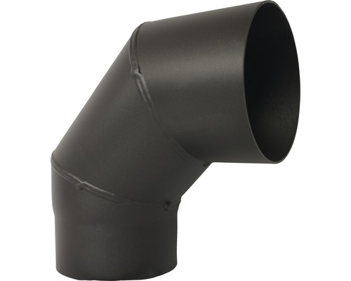 Kachelpijpbocht 90° Ø150 mm zonder deur, Senotherm gelakt gietijzer grijs