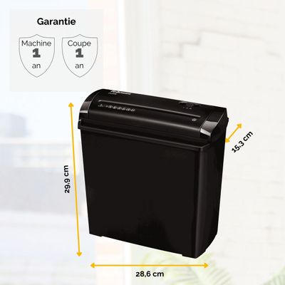 Fellowes Powershred P-25S - destructeur de documents coupe droite - 5 feuilles - Corbeille 11 litres