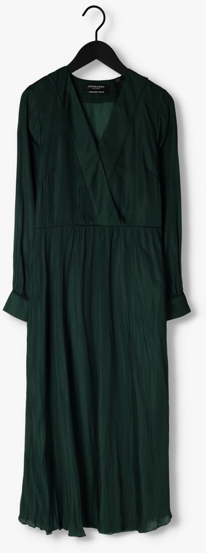SCOTCH & SODA groene scotch & soda maxi jurk long sleeved pleated maxi dress