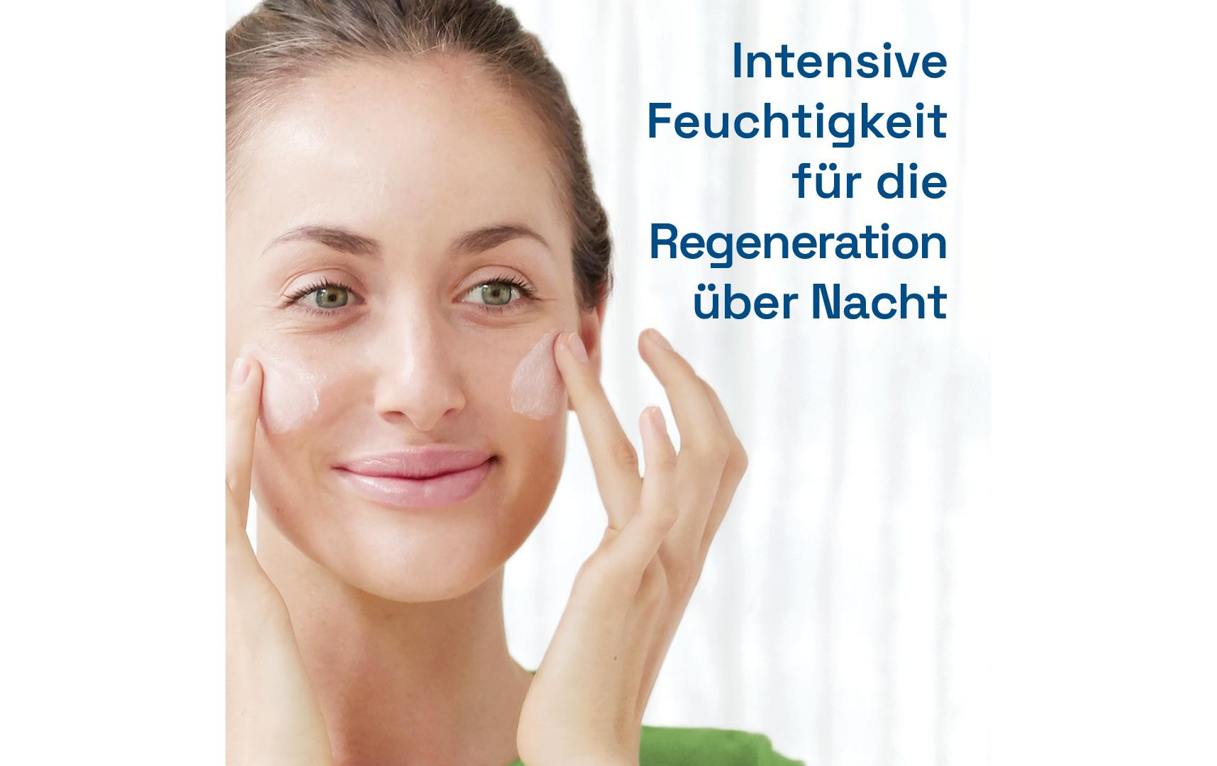Nachtcrème Reichhaltig mit Hyaluronsäure 48 mlGesichtscrème versorgt die Haut lang anhaltend mit Feuchtigkeit