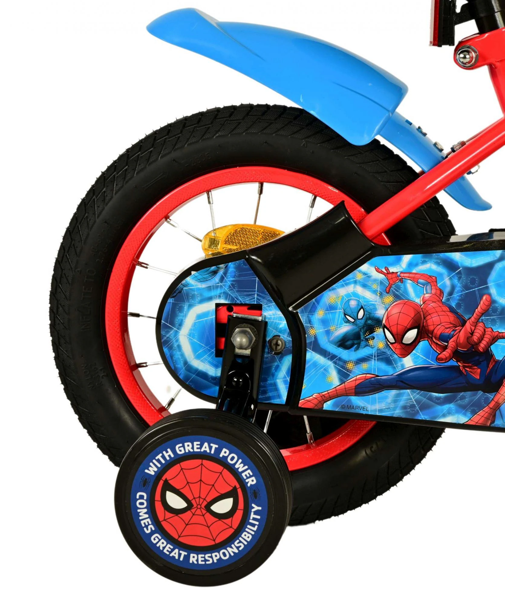 Kinderfahrrad Spider-Man für Jungen 12 Zoll Kinderrad in Blau/Rot