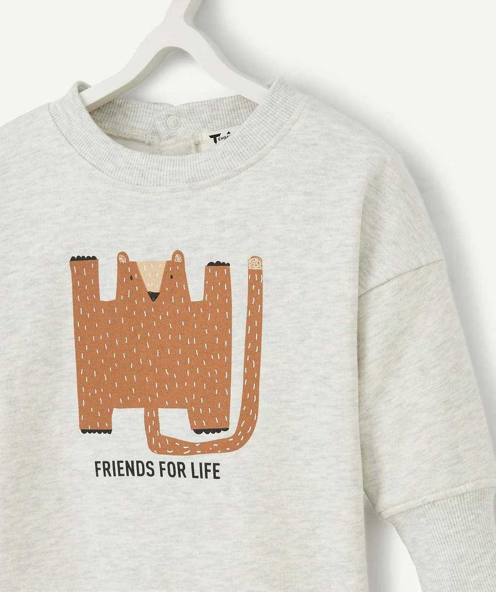 LE SWEAT ÉVOLUTIF ÉCRU CHINÉ EN COTON PIMA